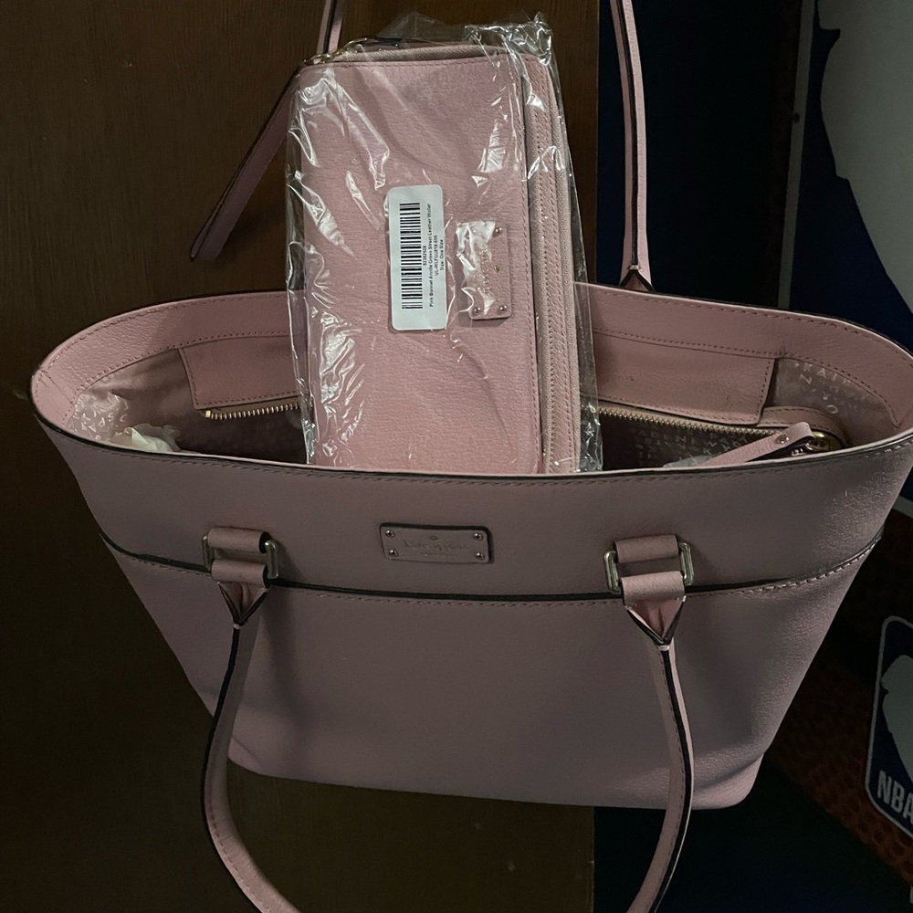 Kate Spade tote bag plus matching wallet. Both new with tag. Blush pink in color